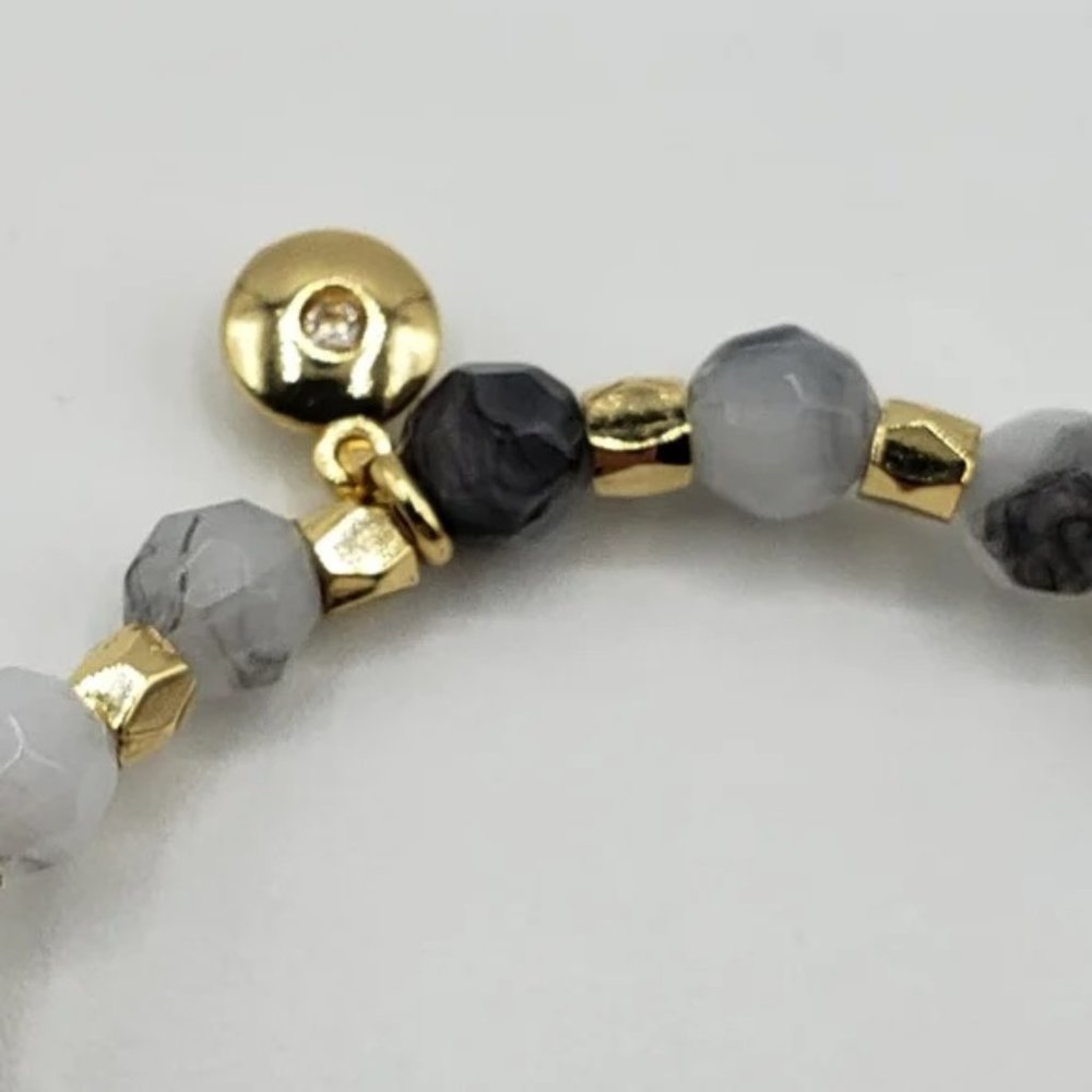 J. Crew Beaded Bracelet Black Grey Pink - Picture 5 of 6